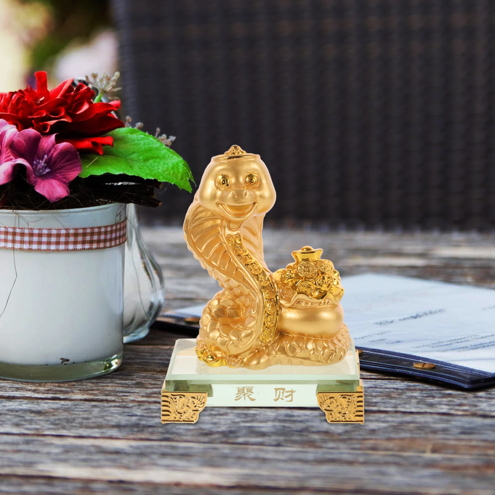 

Ornaments Crystal Alloy Model Shaped Decor Zodiac Statue Desktop Office Durability Stability Indoor Tabletop