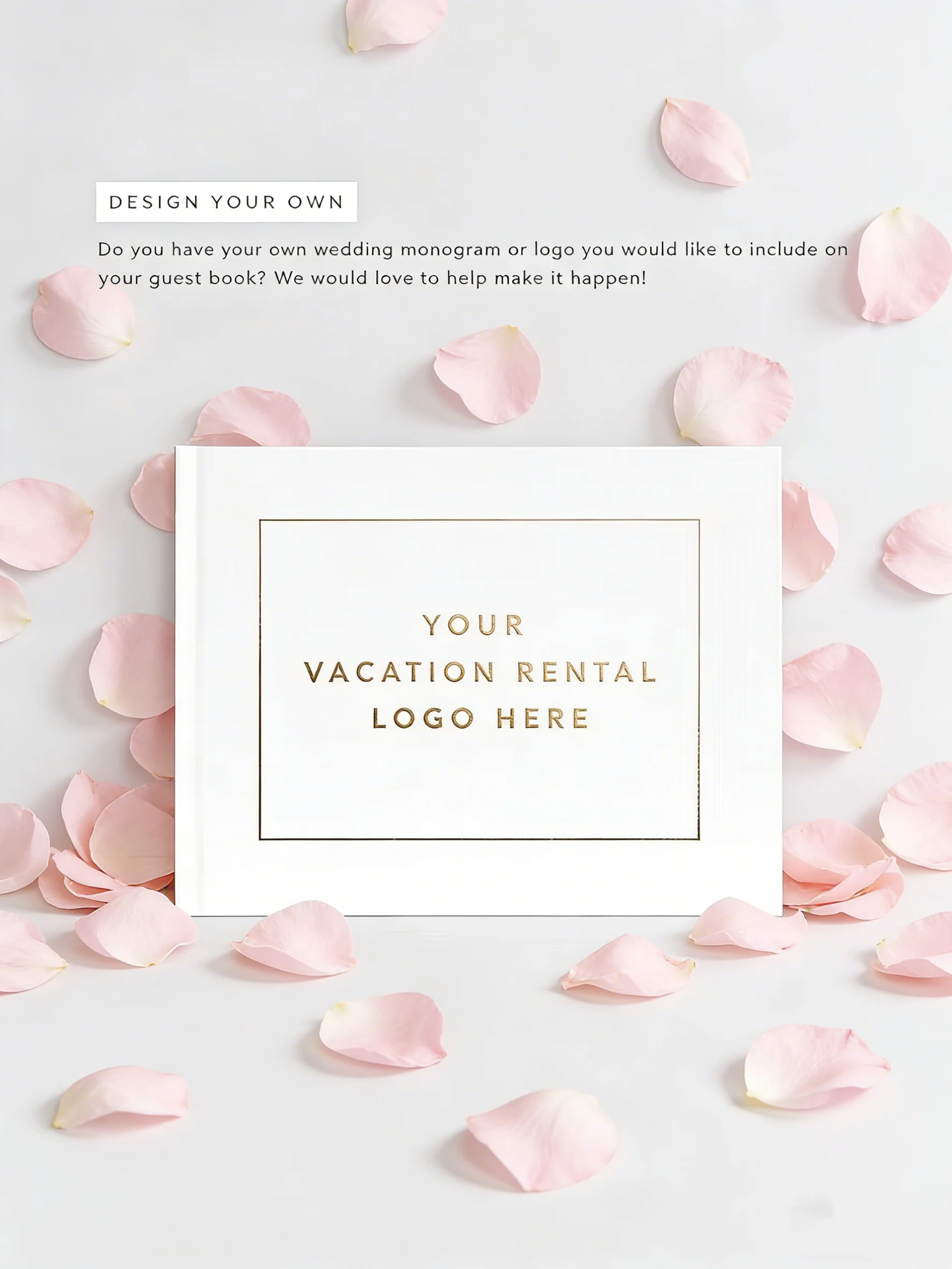 

Custom Logo Vacation Rental Guest Book, Personalized Airbnb VRBO Sign In Book & Business Photo Album