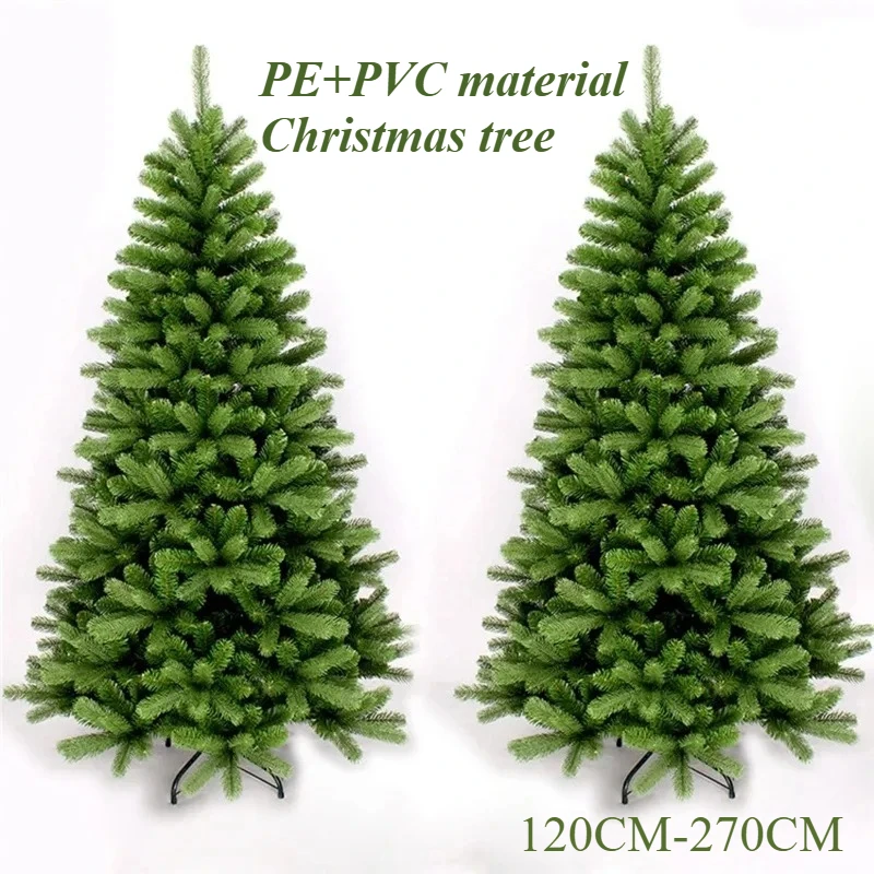 

Artificial Christmas Tree PE+PVC Material 120CM-270CM Large Green Christmas Tree Family Party Christmas Atmosphere Decoration