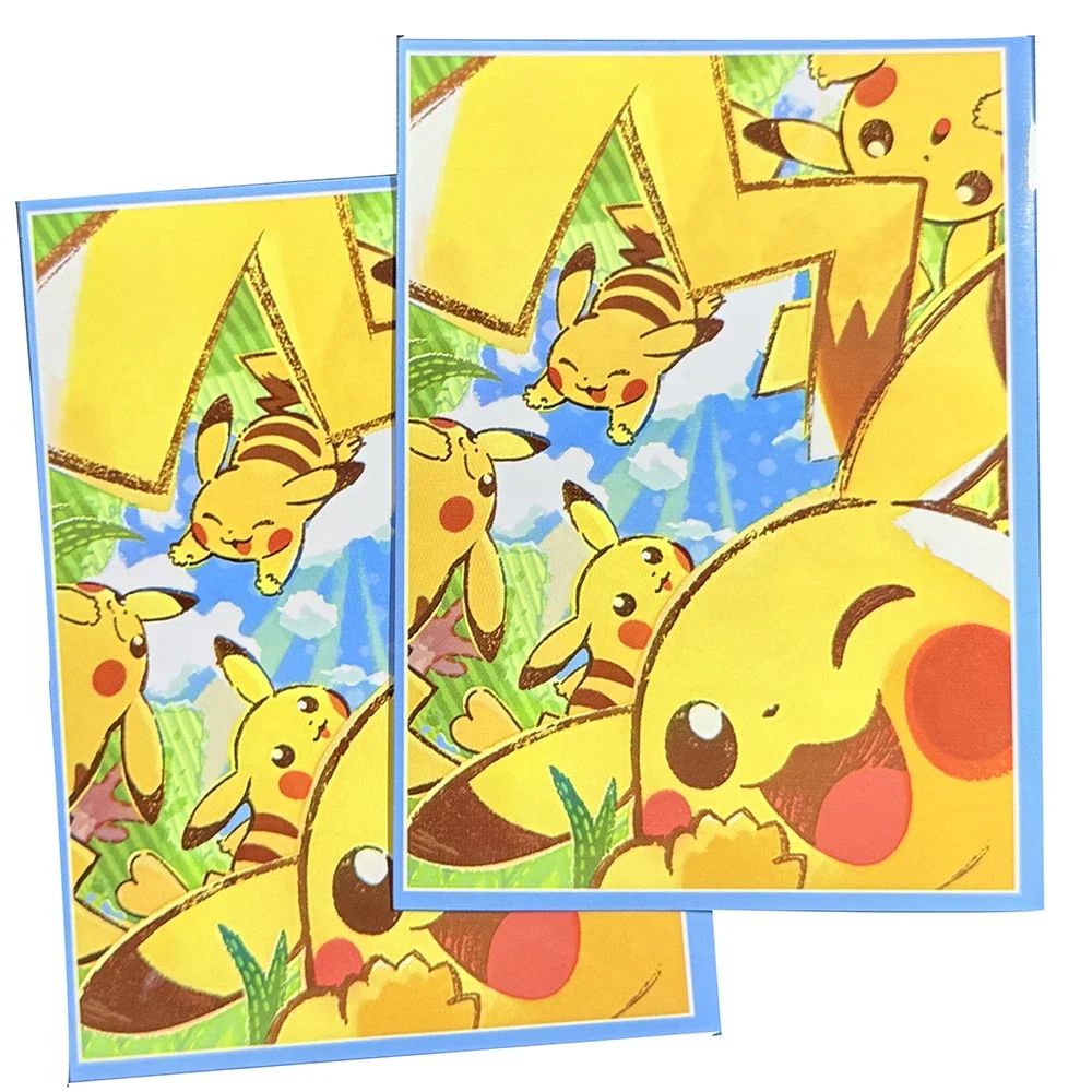 60PCS Cute Pikacu Card Sleeves Trading Cards Protector Cartoon Animation Cards Shield Outer Cover Magic MTG/PKM 67x92mm