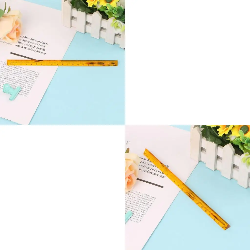  Transparent Plastic Ruler 0-20cm Straight Ruler for Artists Designers Student