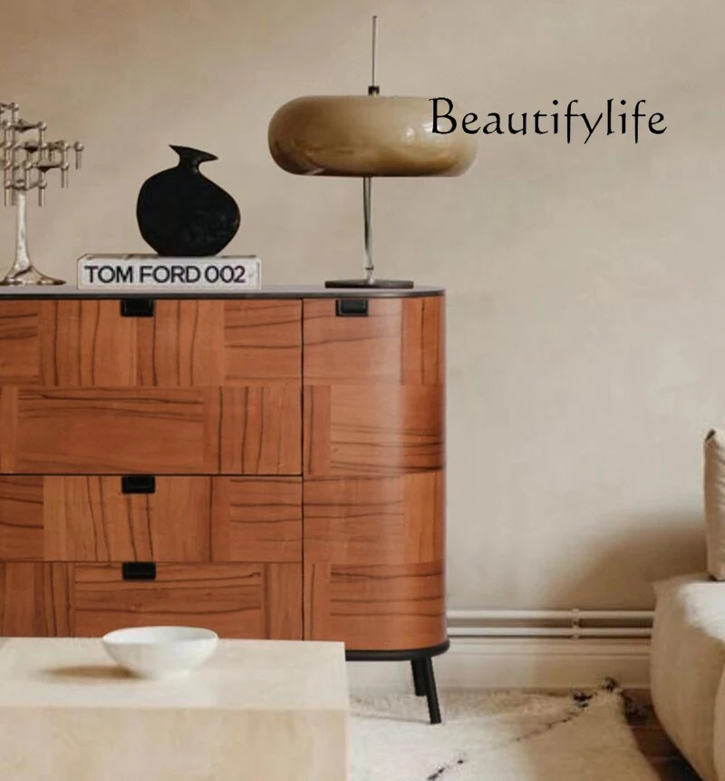 ยุคกลางSimpleไม้ด้านข้างตู้เก็บห้องนั่งเล่นยุโรปหรูหราอิตาเลี่ยนMinimalist Designer