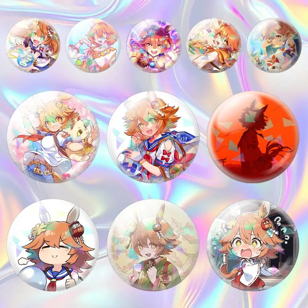 

matikanefukukitaru Umamusume Pretty Derby UMA 75mm 44mm 25mm Brooch Backpack Hat Pins Accessories Toys Badge