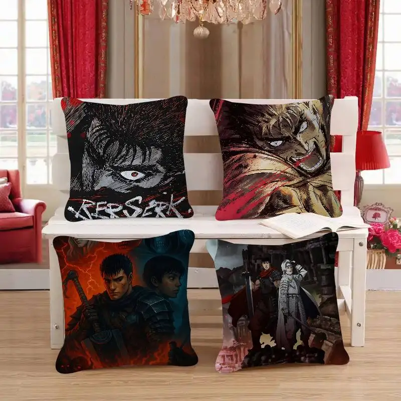 

Anime Berserk Pillow Case Removable Washable Cushion Cover Cushion Cover Car Throw Pillow Case For Sofa Car Christmas Gift