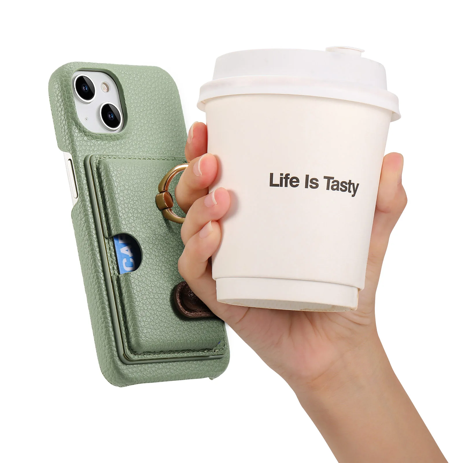Leather Ring Support Phone Case for IPhone 17 Air 16E 18 16 15 14 13 12 11 Pro Max Plus Wallet with Card Holder Shockproof Cover