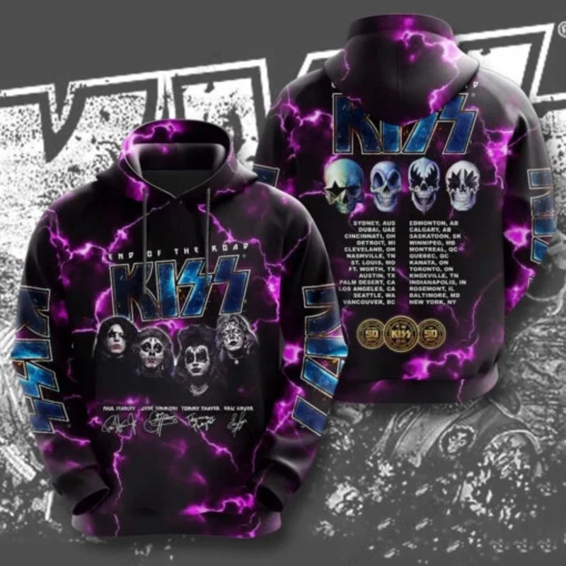 Rock Kiss Band 3d Print Hoodie Men Women Fashion Kiss Hoodies Sweatshirt Boy Coat Women Sweats Men Clothes Rapper Tracksuit