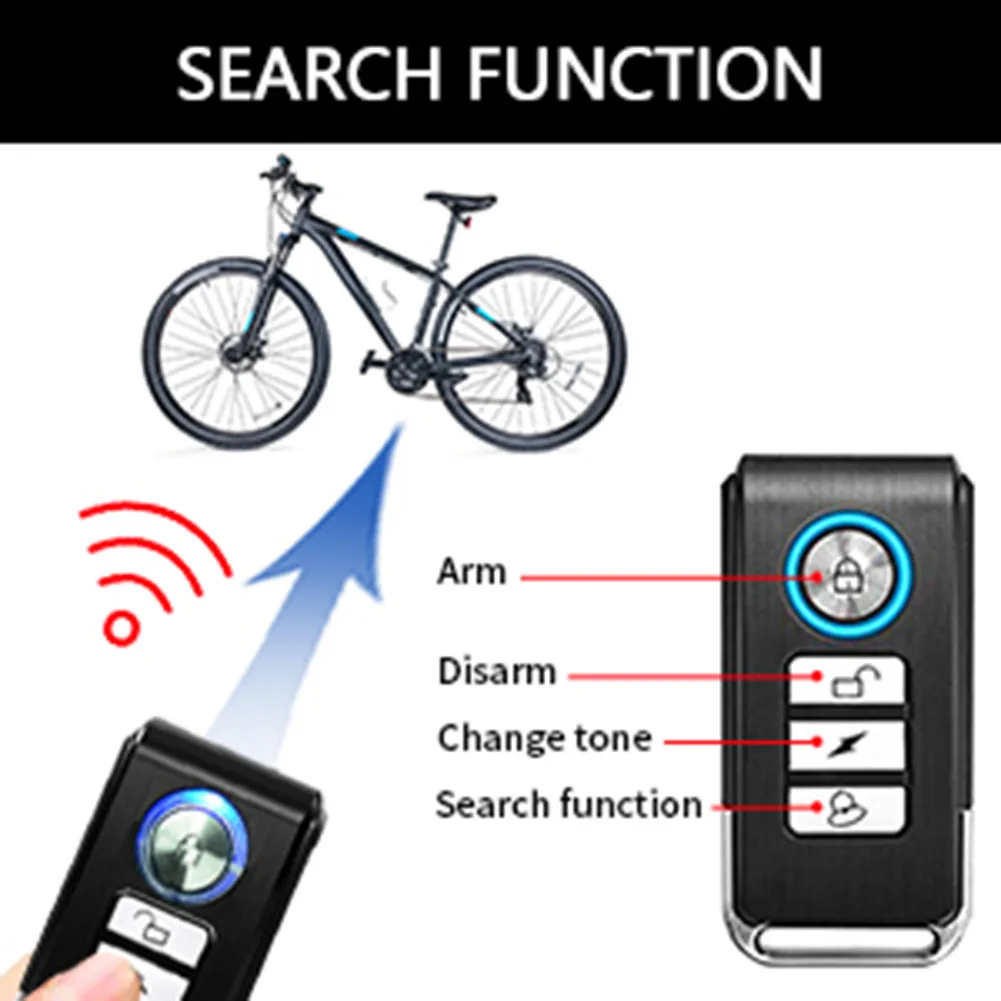 A14m motocicleta bicicleta alarme anti-roubo alarme de segurança 113db alarme de carro elétrico à prova dwireless água sem fio