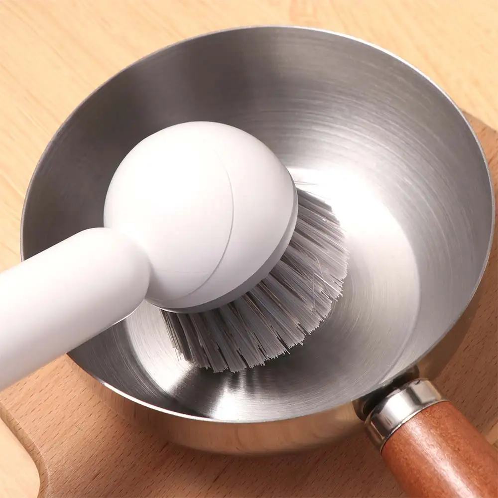 

Plastic Dish Brush Rotatable Long Handle Kitchen Utensil Brush Hanging with Liquid Storage Box Pot Scrubber Dish Washing