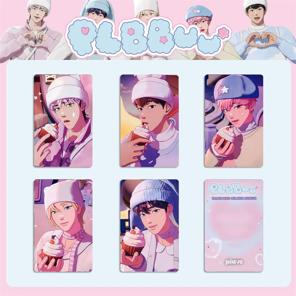 5Pcs/Set KPOP PLAVE New Album PLBBUU HD Glossy Photocards Double Sides LOMO Card YEJUN NOAH BAMBY EUNHO HAMIN Postcard Fans Gift