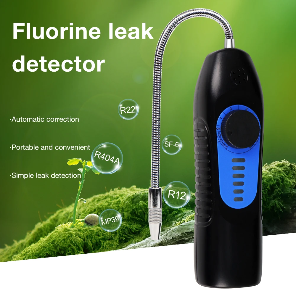 Detector de Fugas de Refrigerante, Monitor Portátil de Fugas de Gas, Medidor de Gas Halógeno para CFC, HCFC, HFC, R22, R12, para Refrigerante de Aire Acondicionado