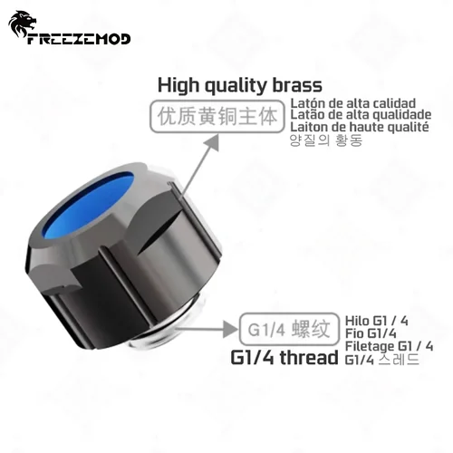 Imagen 2 del producto FREEZEMOD-accesorio de tubo duro de 14mm, rosca G1/4, cobre, antiaflojamiento, par suave para OD14mm PETG/PMMA, tubo de PC, refrigeración por agua MOD