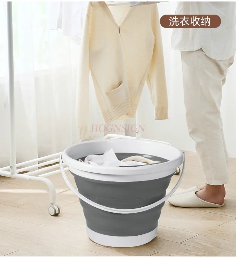 Foldable bucket, portable outdoor travel, household small bucket, fishing bucket, plastic foot wash, car wash