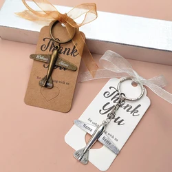 Custom Personalization Name Date Wedding Gifts For Guests Keychain Souvenir Airplane Baby Shower Favors party Souvenir keyring