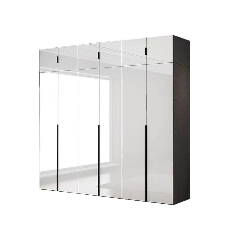 Solid wood bright wardrobe household bedroom large wardrobe high-gloss bright wardrobe ecological board wardrobe