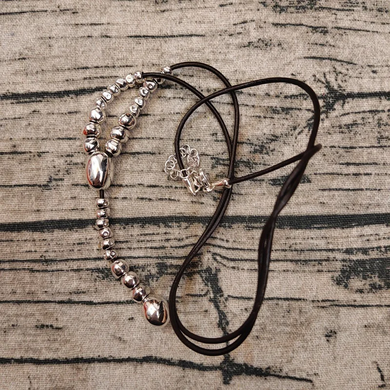 

2026 European and American best-selling retro style daily casual boutique leather rope necklace suitable for couples to wear