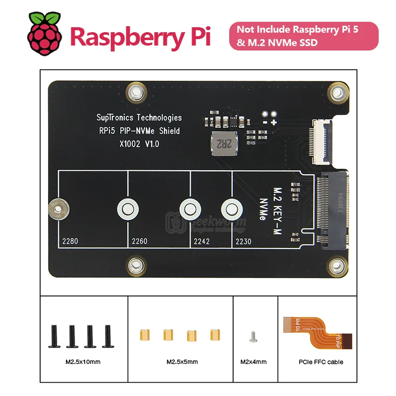 Imagem -06 - Geekworm Key Bottom para Raspberry pi X1002 Pcie M.2 Nvme Ssd 2280 m