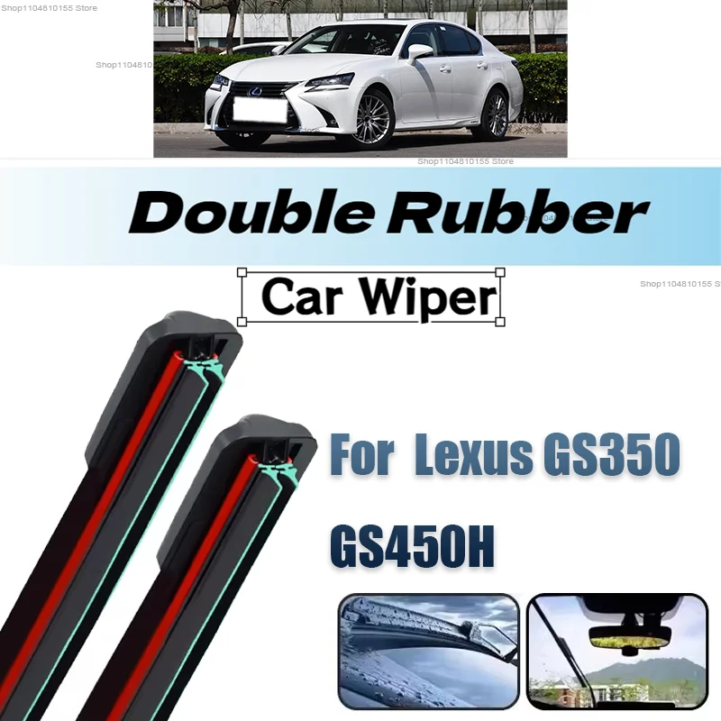 

Double Rubber Car Wiper for Lexus GS350 GS450H Front Blade Brushes Cutter Automobiles Accessorie Windscreen Wiper Wear Parts