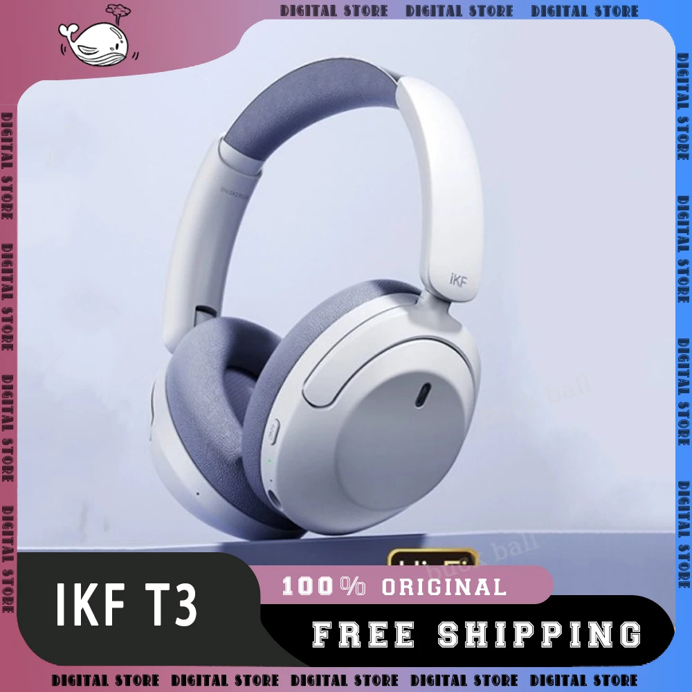 

IKF T3 Wireless Headphones with Microphone Bluetooth 5.4 Automatic Low Latency Noise Reduction HIFI Customized Gaming Headphones