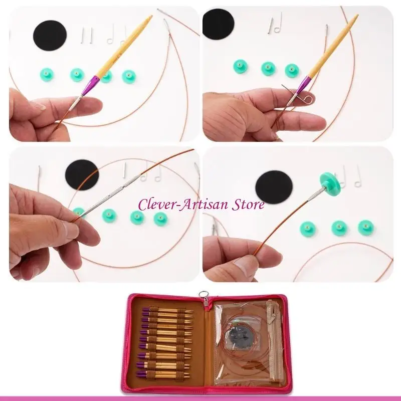 E06B Knitting Starter Tool Metal Knitting Needle Interchangeable Crochet Needle