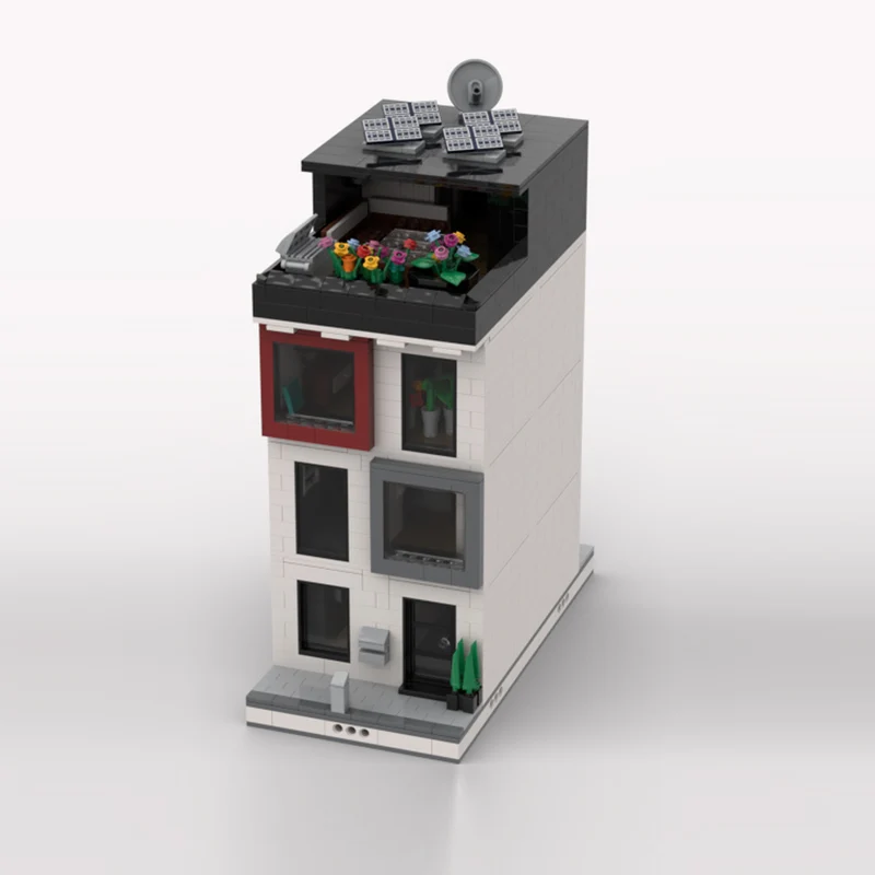 都市の街並みモデル MOC ビルディングブロック モダン建築 モジュラーテクノロジー 子供向けホリデーギフト 組み立ておもちゃセット