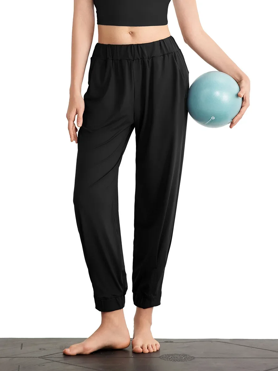 2025年新作-ルーズトラックパンツ-レディース-クール-ヨガ-フィットネス-カジュアルパンツ-ハイウエスト-スリム-ピラティス-アンクルタイド
