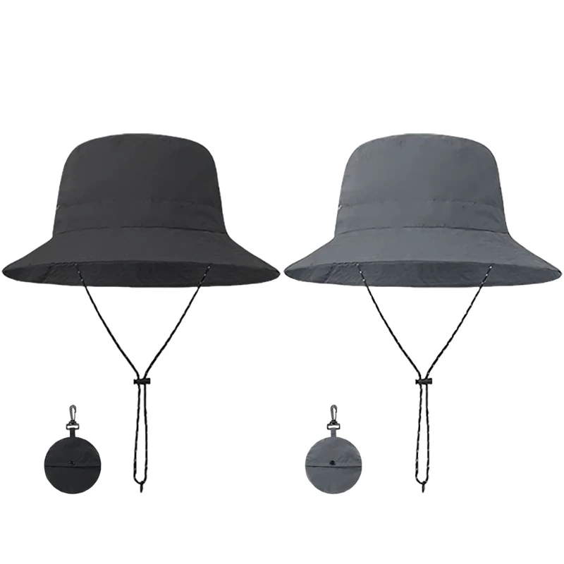 

2pcs Unisex Fisherman Hat Foldable Bucket Hat Versatiles Storage Hat Outdoor Hat for Hiking and Camping