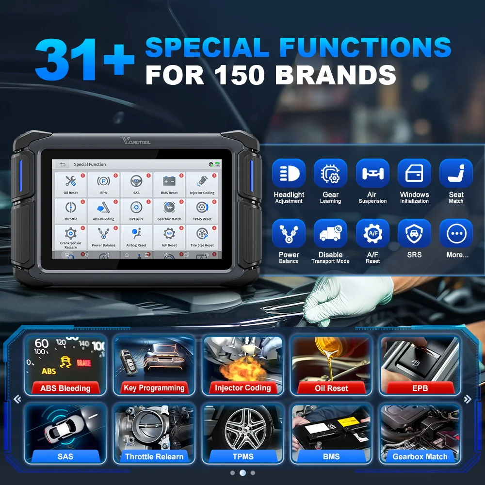 Picture 5: VDIAGTOOL VD70 Lite Car Diagnostic Tools Automotive Scanner With Key Programming FCA Autoauth DoIP CANFD Protocol 31+ Reset VD70Lite OBD2 Bidirectional Control Scanner Lifetime Free Update