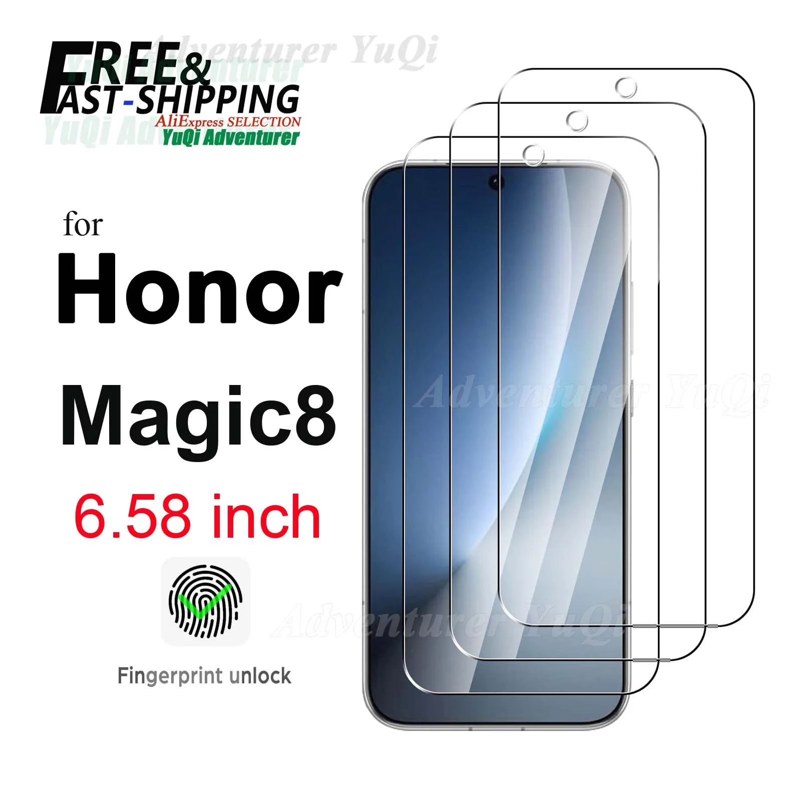 

Screen Protector For Honor Magic8 6.58 inch Tempered Glass HD 9H Transparent Clear Anti Scratch Case Friendly