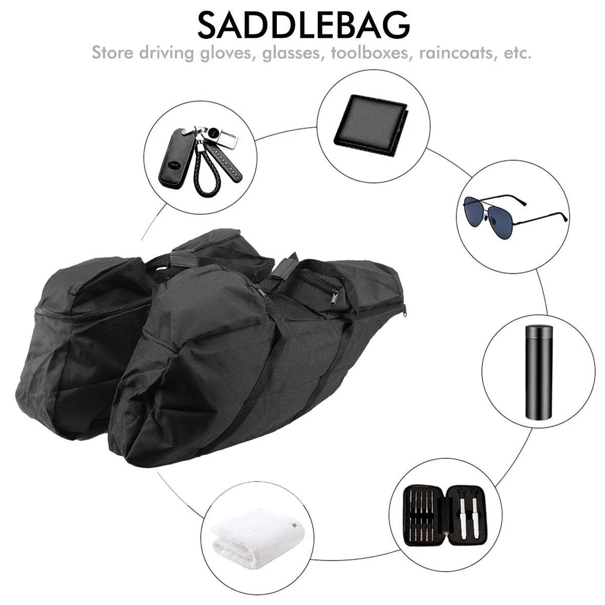 Motorcycle Saddlebag Waterproof Luggage Liner Storage Bag Travel Bag for Touring Electra Street Glide Road King