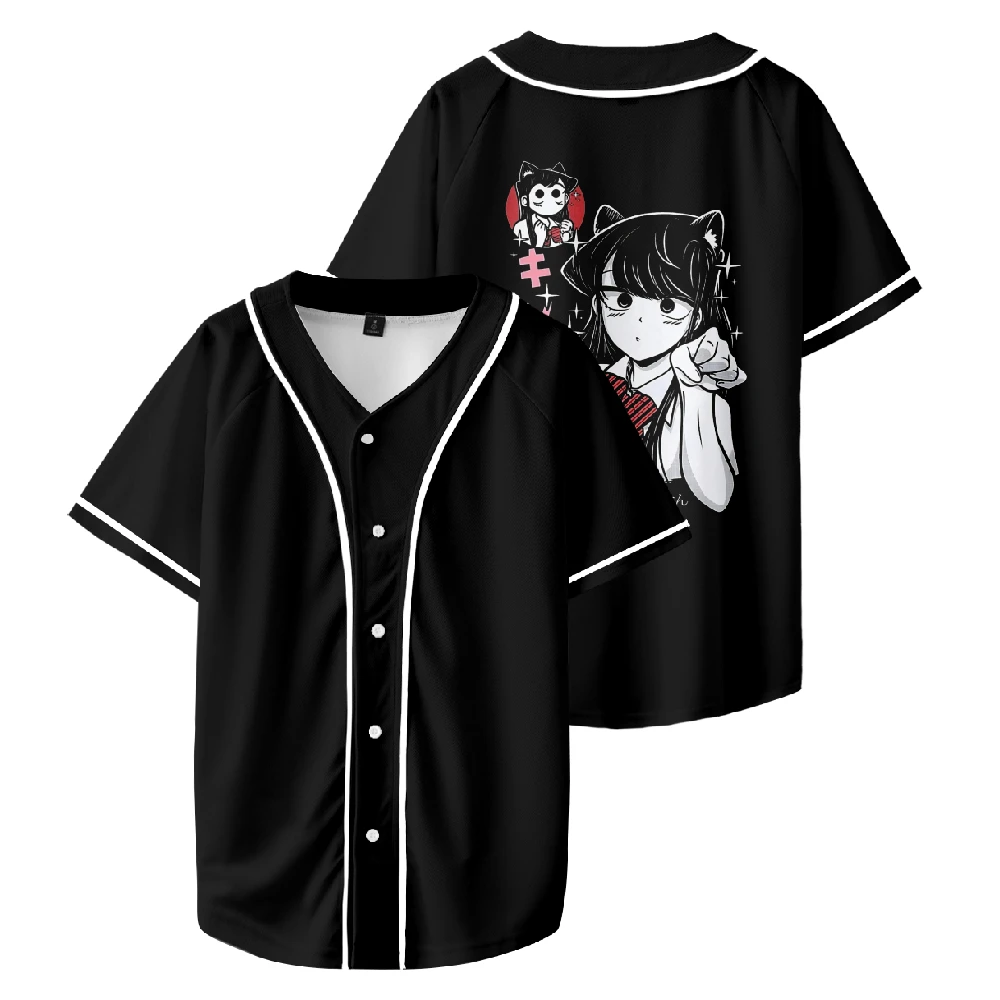 Komi Can't Communicate Baseball Shirt Unisex Short Sleeve Tee Casual Streetwear Women Men Clothes