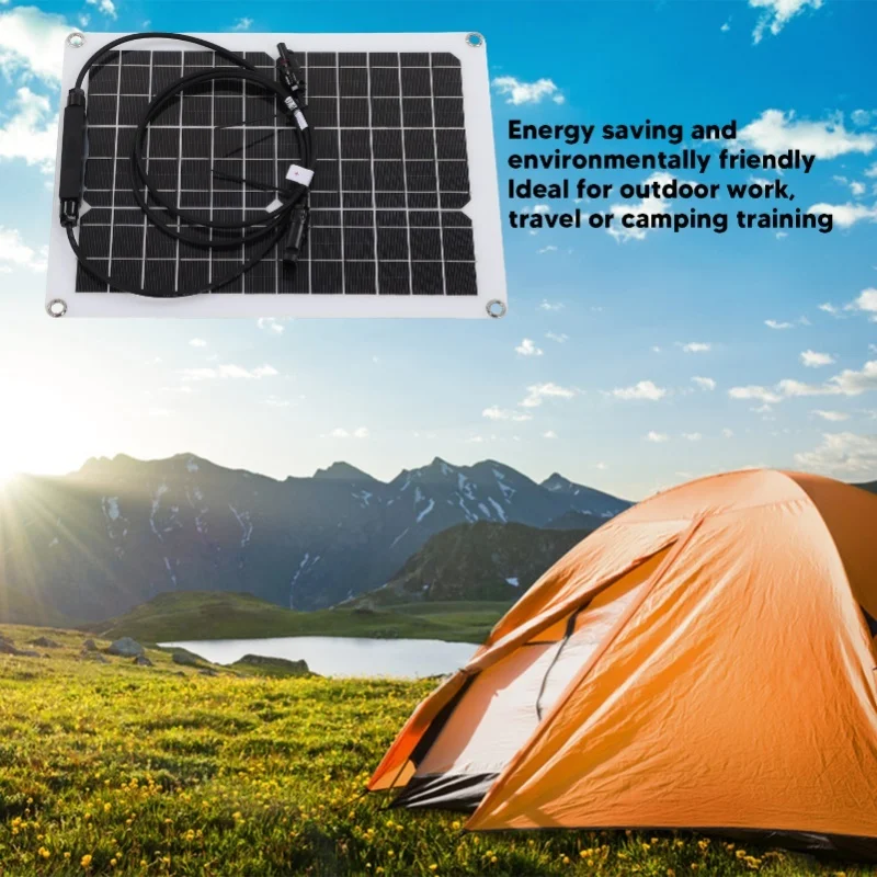 

Flexible Solar Panel Monocrystalline PV System Components 15W 12V Battery Charge Power Portable For Camping Home RV