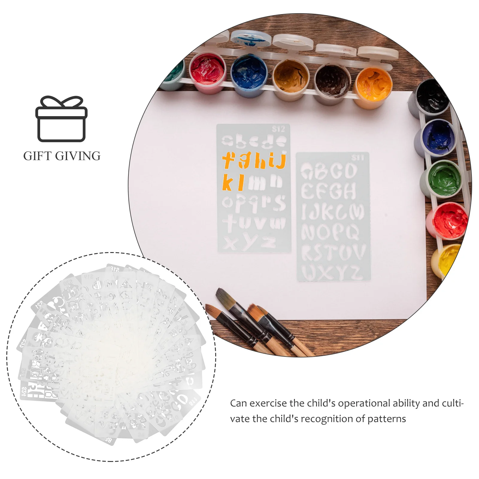 

24Pcs Letter Stencils Creative English Alphabet Hollow Painting Templates DIY Scrapbook Graffiti Reusable Painting Tools