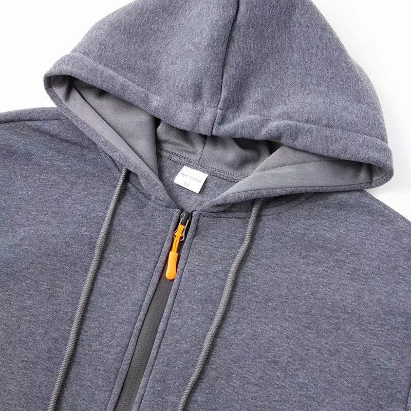 2024 New Men Zip Up Hoodies Casual Fleece Sweatshirt Half Dome Full Zip Hooded Sweatshirt Autumn Winter Hoodies Odzież męska