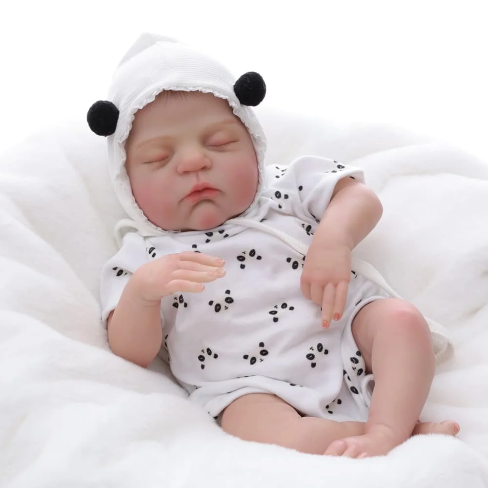 Cloveray Authentic 18-inch Soft Cloth Sleeping Realistic Newborn Doll Soft Silicone Cloth Doll Christmas Girl Boy Birthday Gift