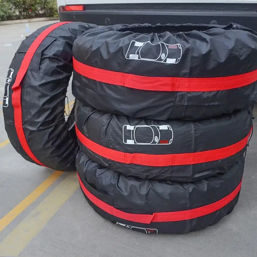 1PCS Spare Tire Cover Car Tire Storage Bag 210D Oxford Cloth Dust Protection Cover Car Design