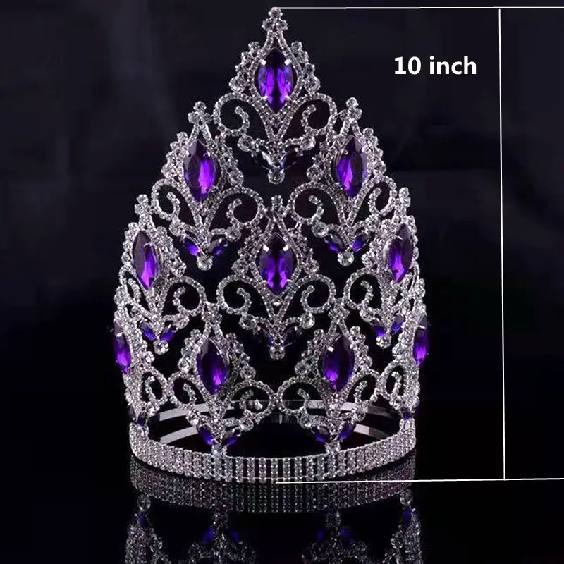 Luxury Hair Accessories Beauty Women Tiras And Crowns Large Tall  Rhinestone Party Crown