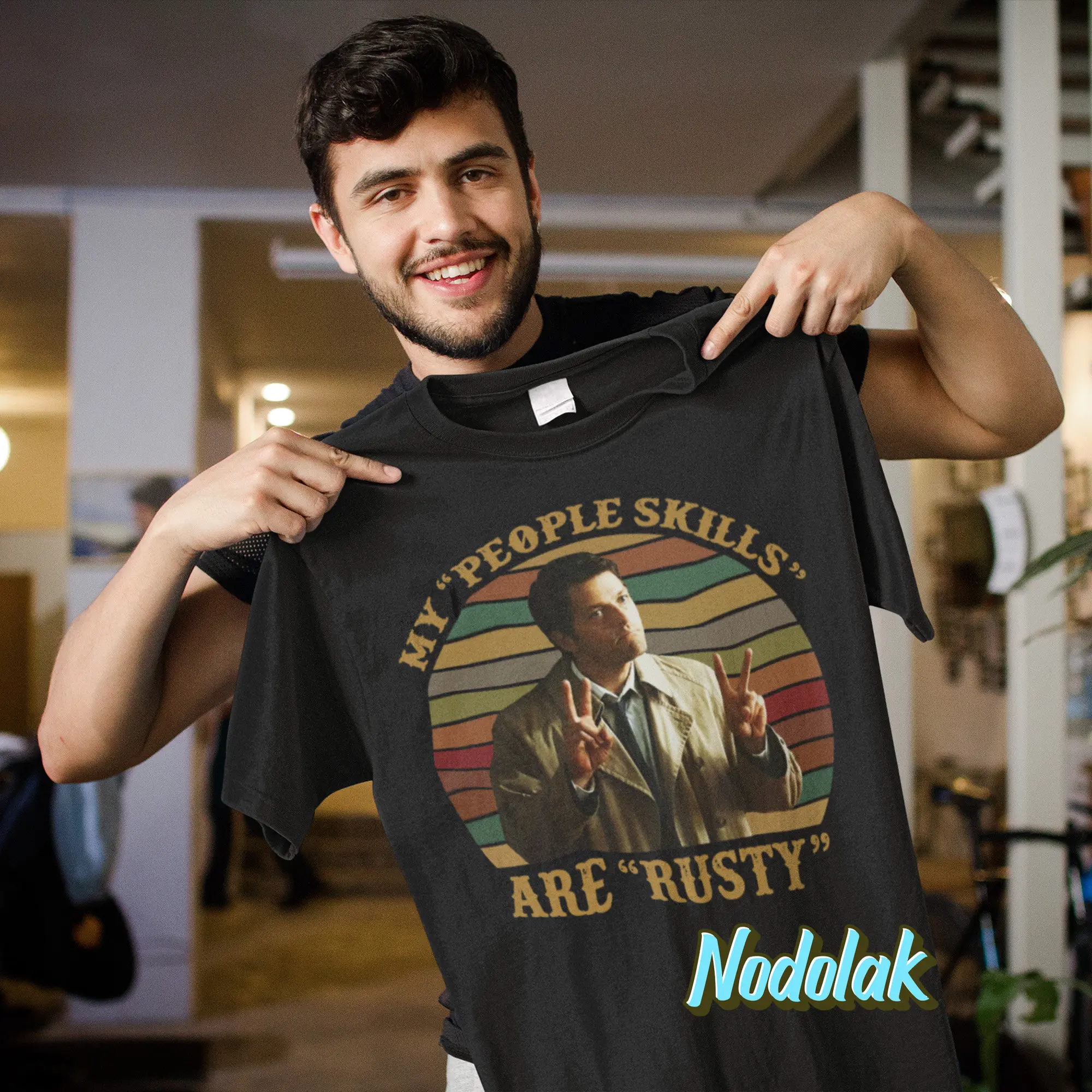 تي شيرت قشتالة "خارق للطبيعة" "مهاراتي بين الأشخاص هم صدئًا" ، تي شيرت وينشستر براذرز ، تي شيرت وينشستر براذرز #5