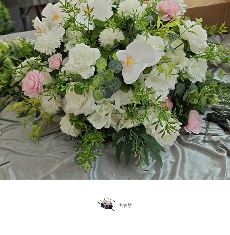 Künstlicher Rosen-Hortensien-Blumenball 60/50/40/30cm Tischdekoration Mittelpunkt für Veranstaltungen Hochzeit Gangdekoration Blumenarrangement Requisiten – Detail 13