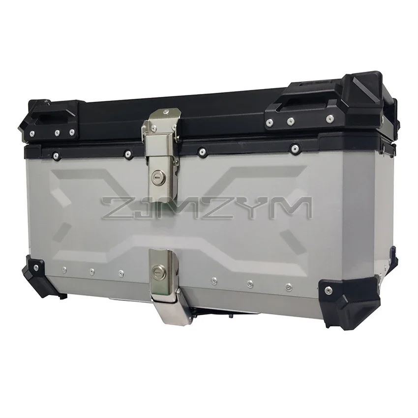 Motorcycle Rear Top Case Moto Luggage Storage Tail Box Waterproof Motorcycle Aluminum Trunk Key Lock Tool box 45L/55L/65L