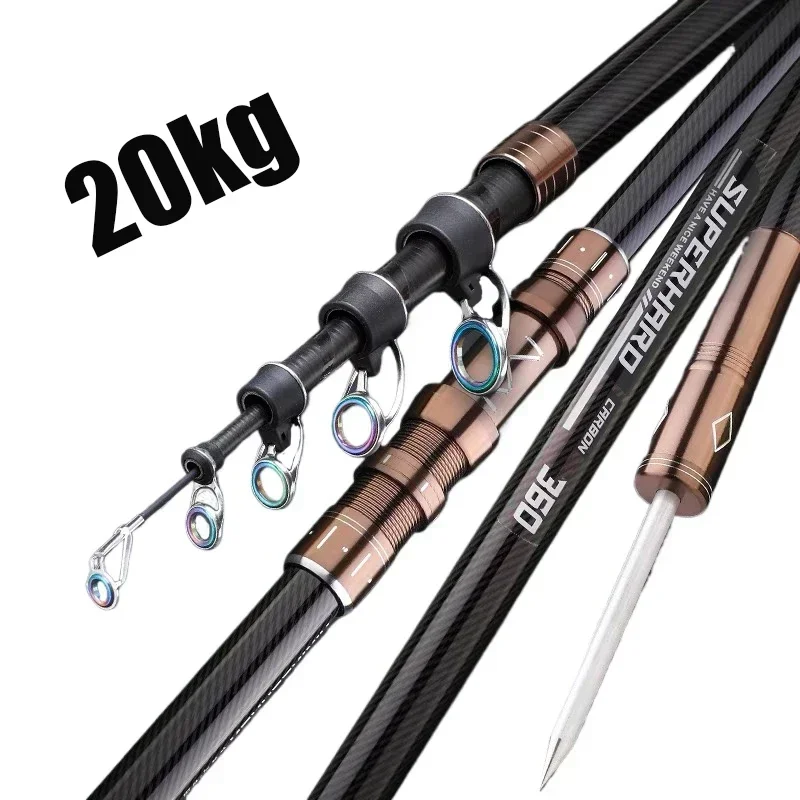 

2.1-4.5M Telescopic Fishing Rod Carbon Spinning Fishing Pole Boat Saltwater Freshwater Beach Rock Surfcasting Baitcasting Rod