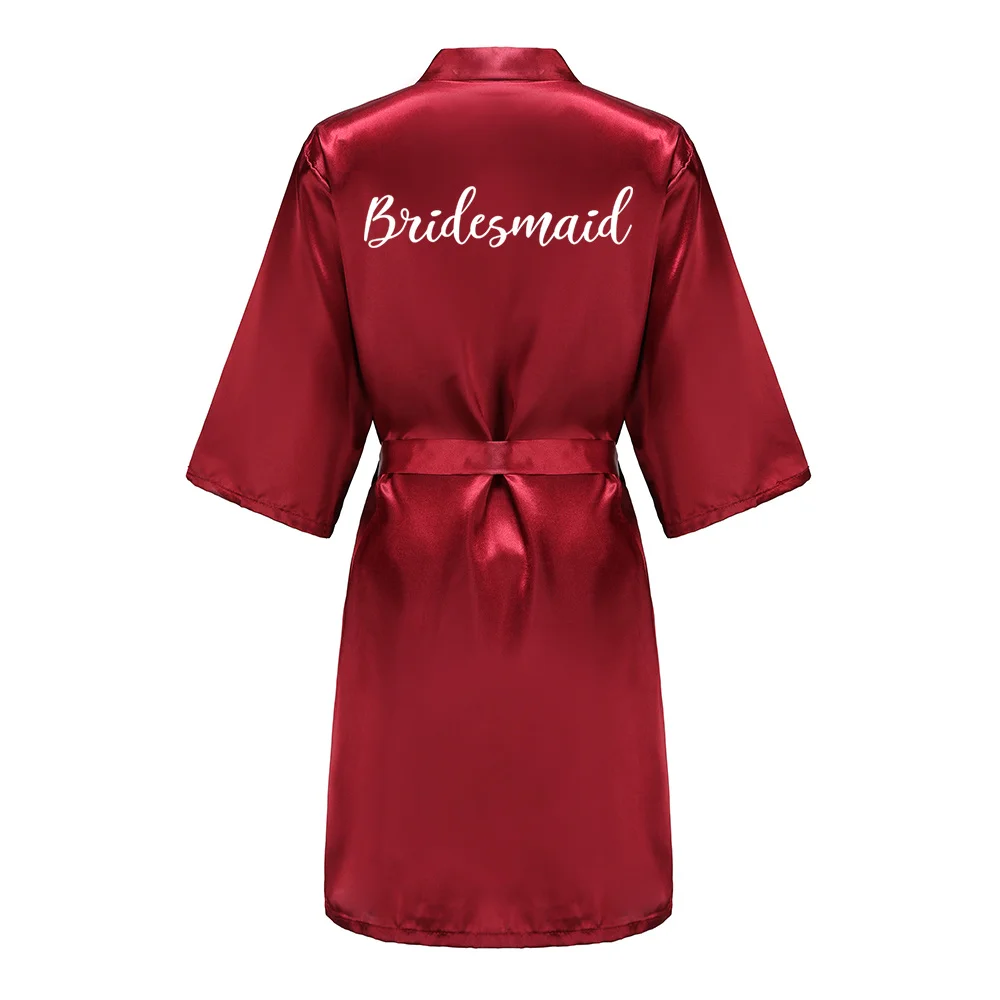 Wedding Bride Bridesmaid Bathrobes Dressing Gown Sexy Women Bathrobe Night Pajama Short Sleepwear Women Bride Kimono