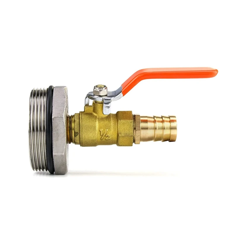 2Inch Drum Faucet External Thread Adapter Brass Barrel Straight-Type Faucet 20Mm Outlet For 55 Gallon Drum