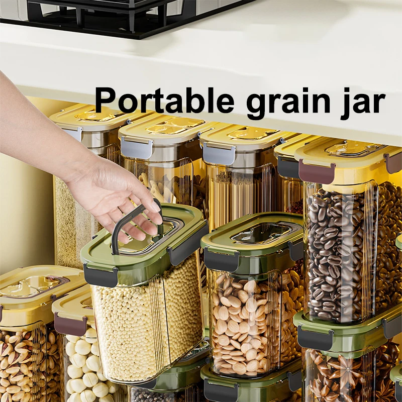 Duży pojemnik do przechowywania ziaren w kuchni, wiadro na mąkę, szczelny pojemnik na ryż odporny na owady i wilgoć, szczelne przechowywanie.