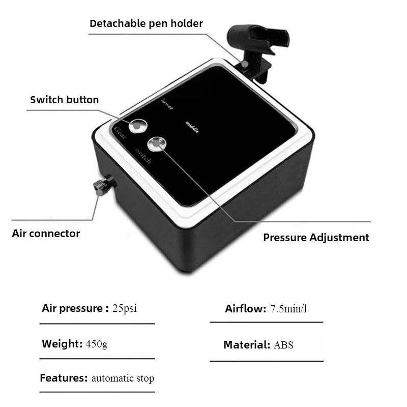 25PSI 多機能エアブラシコンプレッサーデスクトップエアブラシネイルセットプロフェッショナルサロンネイルペイントシステム