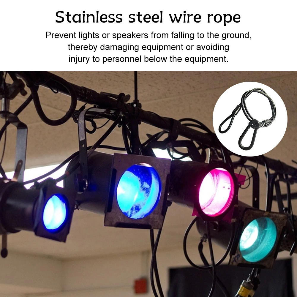 10pcs/lot High Quality Steel Lock Wire Safe Rope Lock 70cm Stage Light Safety Rope Cable/Safe Wire for Stage Light Security
