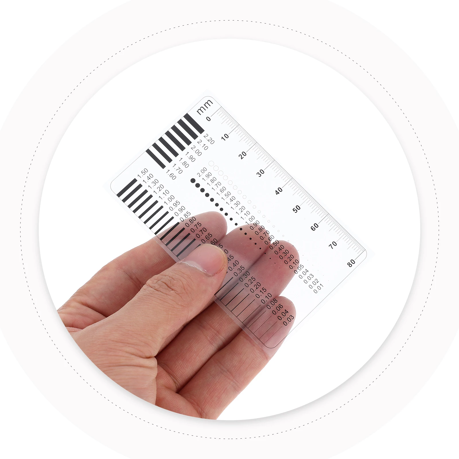 

3pcs Gauge Ruler High Precision Measurement Tool for Diameter Line Width Crack Detection Transparent Film Ruler Measuring