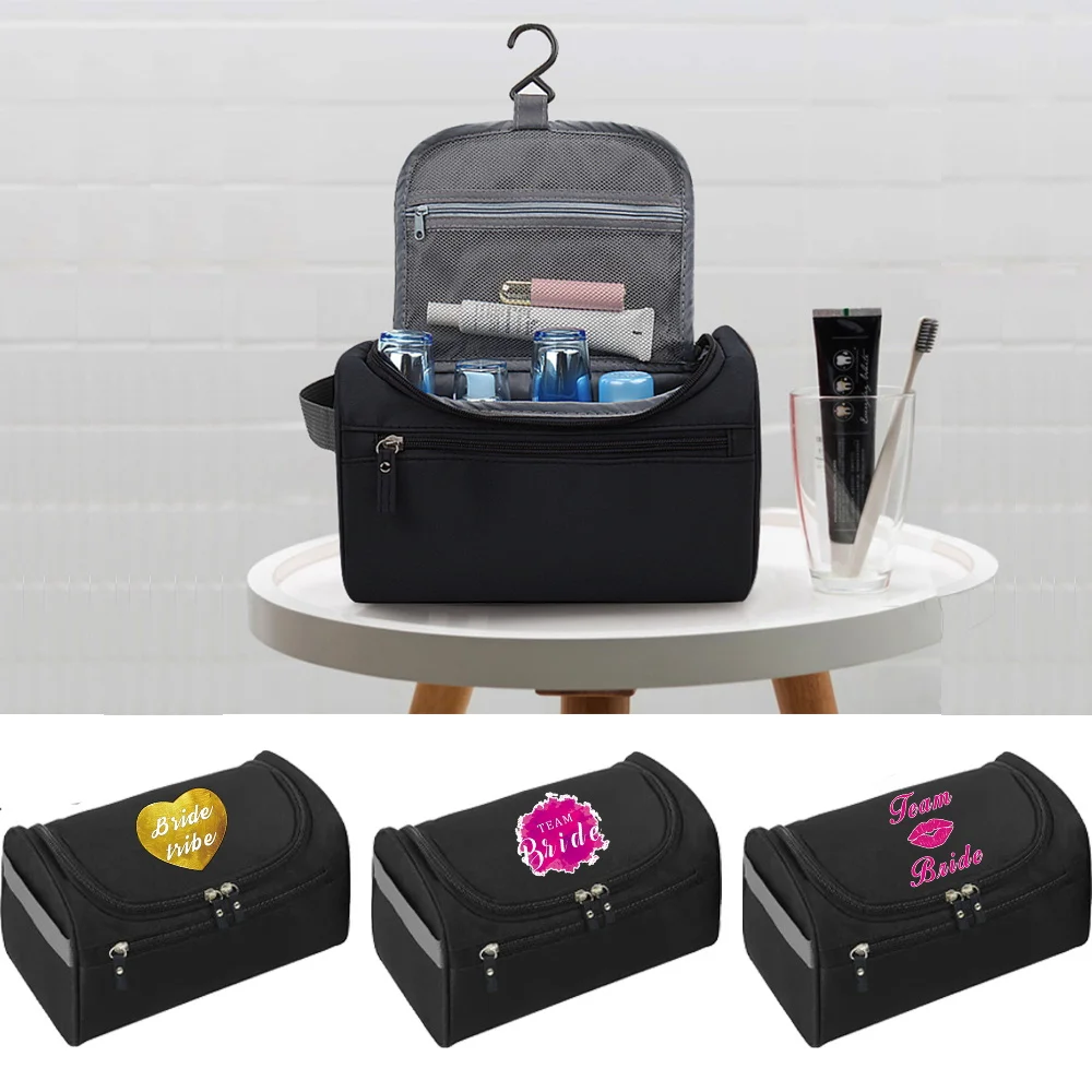 

Fashion Men Business Storage Bag Portable Toiletry Organizer Women Travel Cosmetic Bag Bride Print Hanging Waterproof Wash Pouch