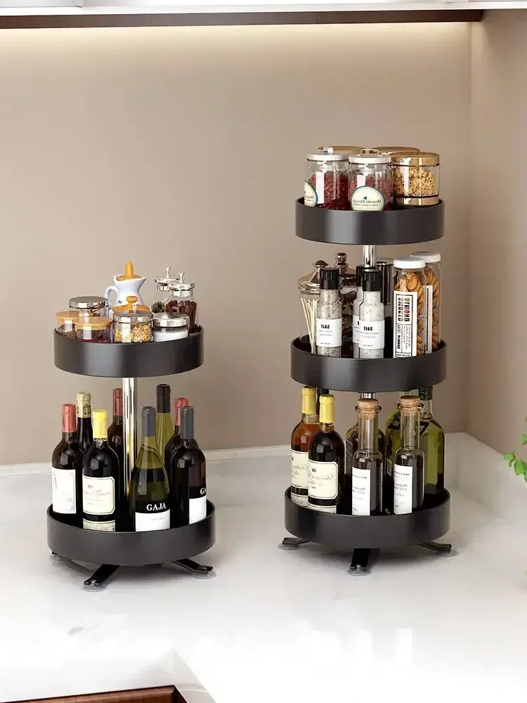 Genuine Rotatable Kitchen Seasoning Shelf, Countertop, Multi-functional Oil, Salt, Sauce And Vinegar Condiment Storage