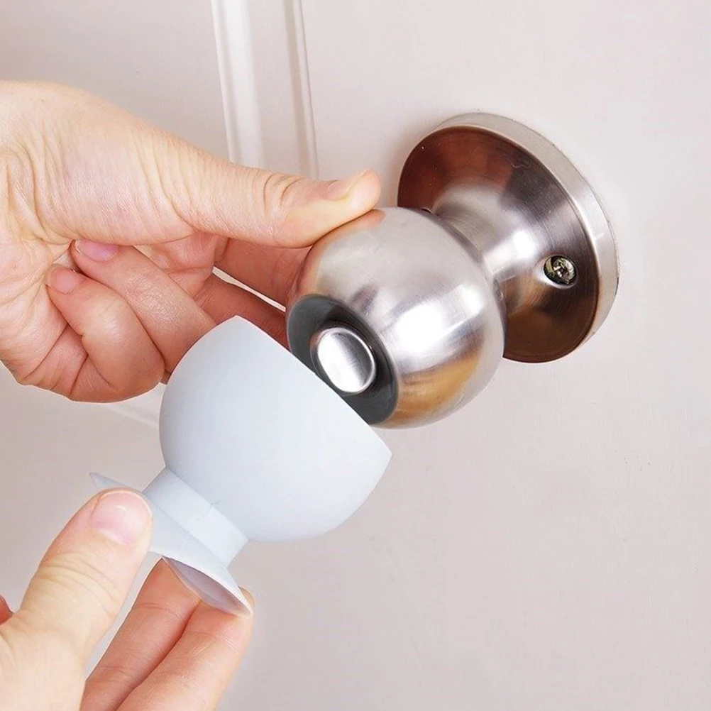 

4Pcs Silicone Door Knob Covers Round Protector Safety Anti-Collision Door Handle Cover Suitable for Home Office