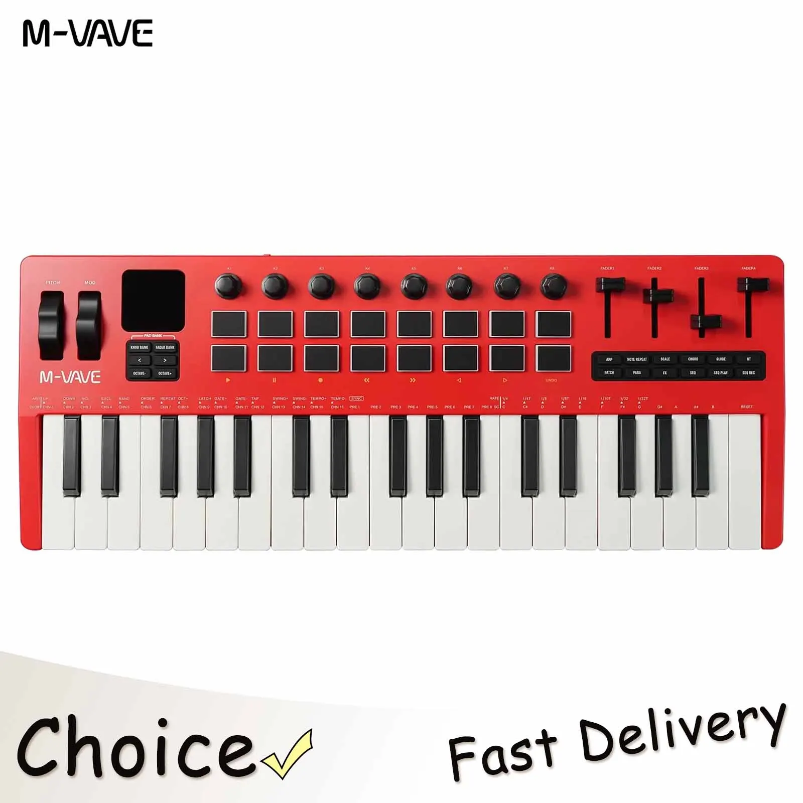 M-VAVE SMK-37 Pro 37-Key MIDI Controller Keyboard With 16 RGB Pads